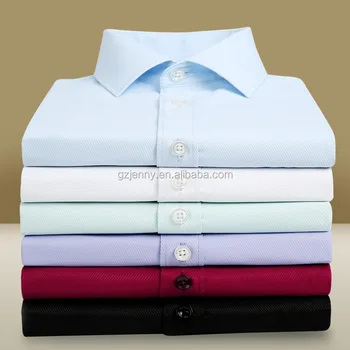 Wholesale Business Shirts Long Sleeve Striped Twill White Latest Dress Shirts for Men