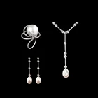 Pearl Bridal Jewellery Bridal Jewellery Set Fashion Simple Pearl Necklace Silver Bridal Jewellery Sets