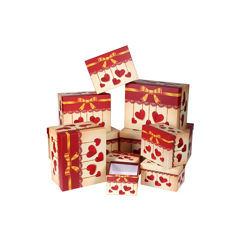 customize elegant red heart storage box rectangle exquisite gift