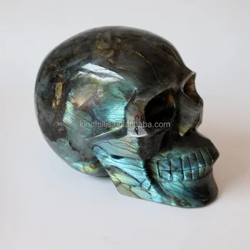 large natural labradorite quartz crystal skull hand carved for sale