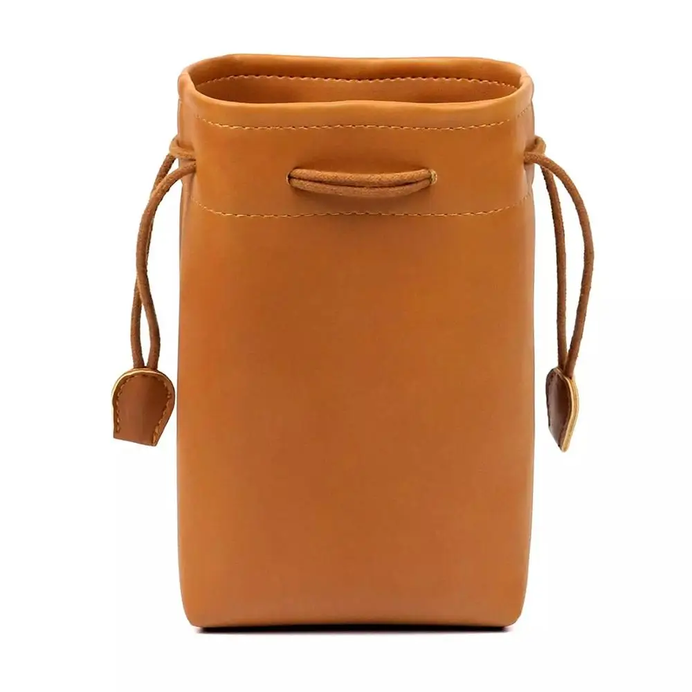 PU Leather small Drawstring Bag Camera pouch