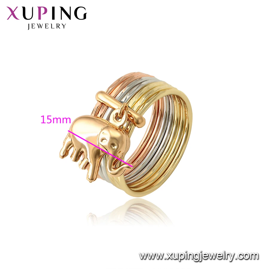 14077 15736 Xuping hot sale new design jewelry 18k gold plated lucky elephant ring