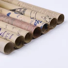 Roll Pattern Factory Custom Printed High Quality Kraft Vintage English Newspaper Roll For Gift Wrapping