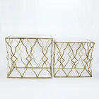 Leaf Table Coffee Table Retro Metal Rectangle Gold Leaf Coffee Table Coffee