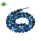 Natural Beads Gemstones Stonetotal OEM Best Asian Jewelry Gemstone Natural Crystal Beads Blue Agate Beads
