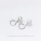 Clip On Pearl Earring Earringspearlpearl 8-9mm Oval Drop Shape Fresh Water Genuine Cultured Real Clip On Pearl Earring