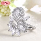 Paved Cz Cz Engagement Ring Latest Designs Paved Luxury 18K White Gold Wedding Cz Engagement Ring