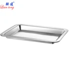Tray Food Factory Wholesale All Size Stainless Steel 2 Cm Deep Square Tray Fruit Tray Canteen Food Serving Tray