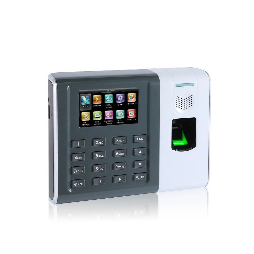 Time Attendance Machine LCD Colorful Screen Soft-Free Time Clock Recorder Z3E3