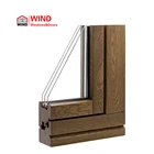 Window Wood WIND Triple Glass Flush French Grill Design Tilt And Turn Sash Wooden Window
