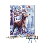 Art Picture Art Popular Nordic Style Enjoy Art DIY Xmas Snow Deer Adult Paint By Numbers Kids