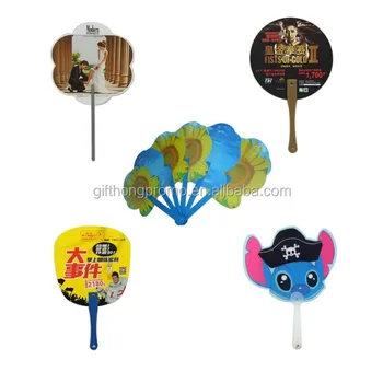 Cheap give away custom logo branded PP plastic hand Fan for advertisement promotional gift