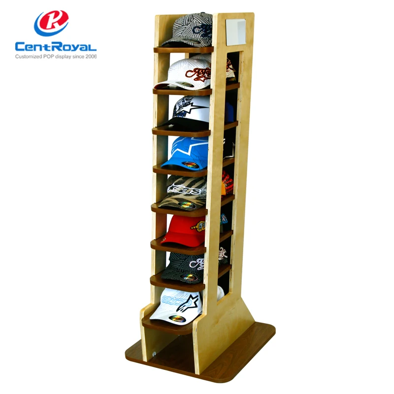 wooden hat display stand