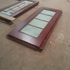 30" X 80" Lux Wenge Brown Interior Wood Door Frosted Glass W/ Frame