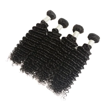 factory sale May Queen 9a brazilian hair with closure virgin hair bundles with lace closure deep wave hairstyles for black women