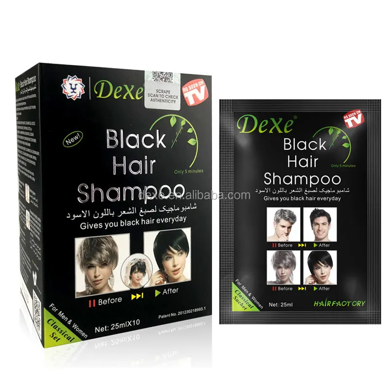 Dexe Hair Color Shampoo Nano Hair Shampoo Black Not Harm Hair And Hurt The  Scalp At All Unisex Adults Permanent Normal 25mlx10 - Buy Black Hair Color  Shampoo,Dexe Hair Black Shampoo,Black Hair