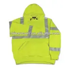 ANSI Class 3 Pullover Hooded Sweatshirt In Hi-Viz Lime Hooded Sweatshirt Jacket Safety Bomber Jacket