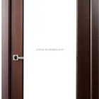 30" X 80" Lux Wenge Brown Interior Wood Door Frosted Glass W/ Frame