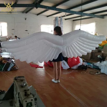 Large white inflatable angel wings costume fairy wings for wedding