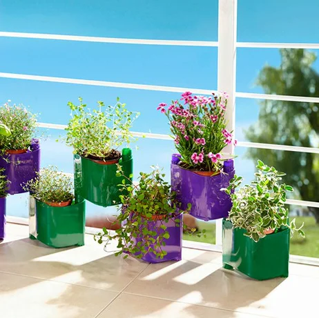 plastic flower pot mini stackable clay pot for home and garden decoration