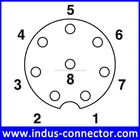 Panel M12 Receptacle Epoxy Potting Compound Rear Panel Mount Connector