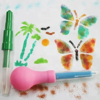 Promotional Gift Hot Selling Popular Kids Painting Colorful Airbrush Stencil Art Blow Pen For Children