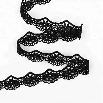 Fashion black custom design Ribbon Trim Crochet Lace