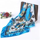 Digital Print Scarf Women's Fashion Feel Square Digital Print Custom Design Silk Scarf