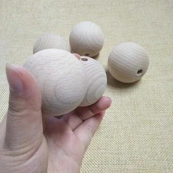 Ventage Natural Beech Wooden Beads 30mm Round Wooden Beads