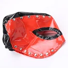 Red Bondage Restraint SM Leather Slave Hood Adult Sex Mask