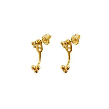 Gemnel 18k gold plated 925 silver Triangle jewelry mini dot stud minimalist earrings