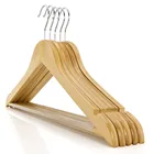 Natural Coat Inspring Natural Wooden Angled Coat Clothes Hangers With Non Slip Bar And Notches For Suits Tops Shirts Dress Trousers
