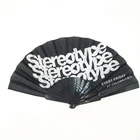 Plastic Fan 23 Cm Custom Printing Plastic Hand Fan With Polyester