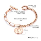Jewellery Steel Bracelets Cooshion Jewellery Stainless Steel Chain Link Coin Charm Bracelets For Women