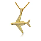 Micro Pave Pendant Hot Sale Micro Pave Cz Gold Plated Aircraft Pendant Charm