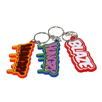 Promotional Gifts Custom Rubber PVC Key Rings with company name