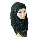 Hijab Yiwu Market New Products Slide Silk Paillette Hijab Scarf