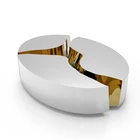 Tables Coffee Table Tables New Design Modern Style Stainless Steel Gold Leaf White Art Luxury Design Coffee Tables