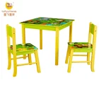 Kids Table And Chair Set Toffy Friends Wooden Kids Square Table 2 Chairs Set In Jungle Design