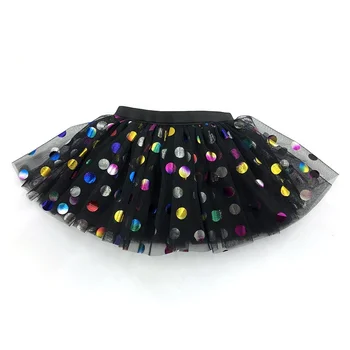2019 New product circular sequin grenadine black cheap tutu girl skirt