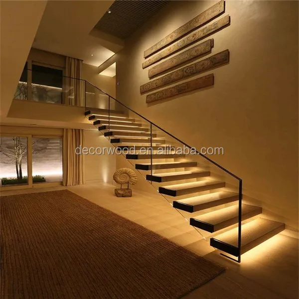 high quality wooden customized design modern timber stair tread guangzhou