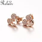 Rose Earring Kids Earrings Wholesale Rose Gold Plated Mickey Mouse Earring 925 Silver Jewelry For Kids