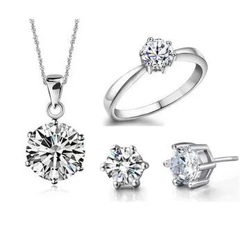 women wedding jewellery set plating 925 silver designs best selling Hainon wholesale fashion dubai jewelry set