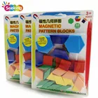 Plastic Toy Pattern Blocks Various Shapes Plastic Magnetic Construct Pattern Toy Blocks