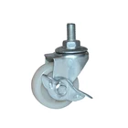 Plastic Wheel 50mm White Nylon ABS Pp Plastic Wheel With Side Brake M10 M20