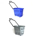 Plastic Shopping Basket Professional Made Popular Grocery Store Supermarket Plastic Shopping Basket Rolling Basket