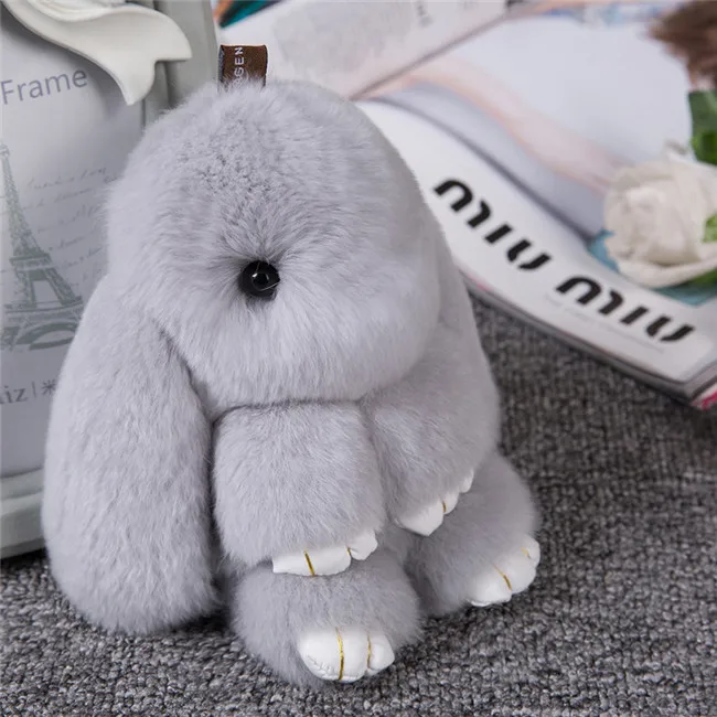 Charm Fluffy Bunny Rabbit Keychain