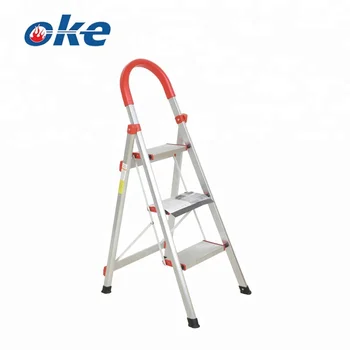 Okefire 3 Three Step Protable Aluminum Foldable Ladder For Home