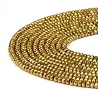 Rondelle Beads Hematite Beads Hot Selling Faceted Rondelle Gold Plated Hematite Gemstone Beads