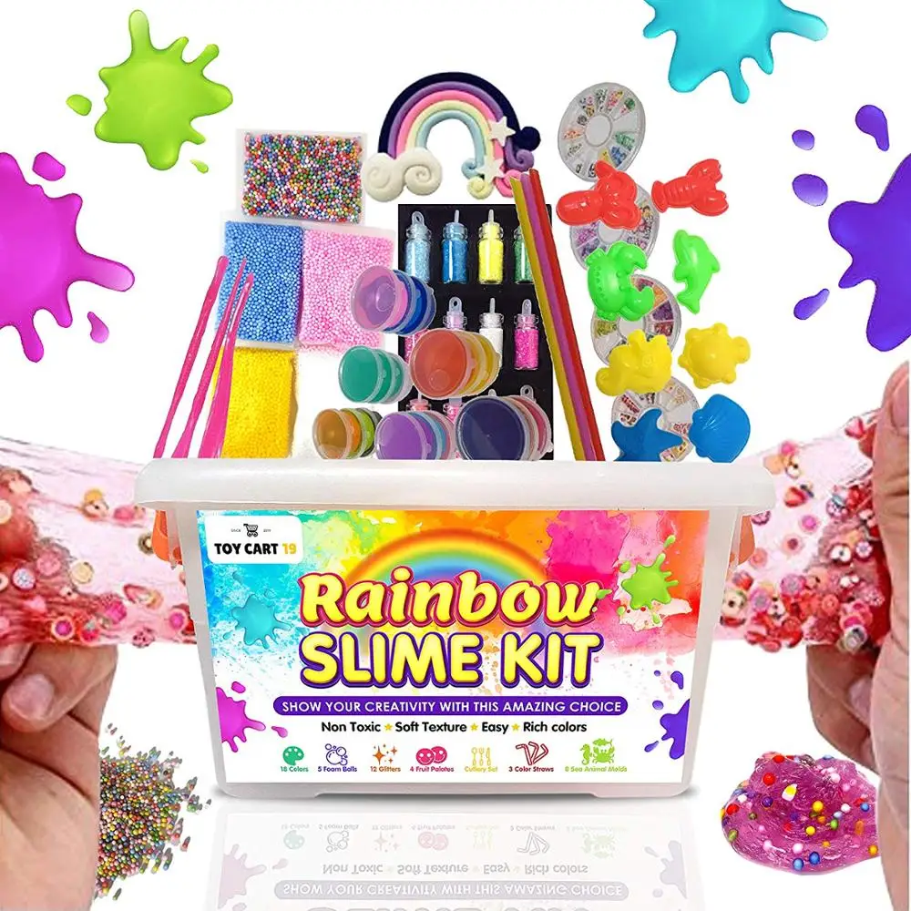 diy slime kit rainbow kit putty slime ultimate glow in the dark